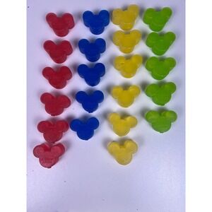 Disney Mickey Mouse Reusable Ice Cubes Red Blue‎ Yellow Green Set of 21 Plastic